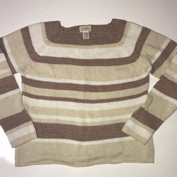 St John’s Bay sweater Size XL Browns and Tans Square Neck - Picture 1 of 11